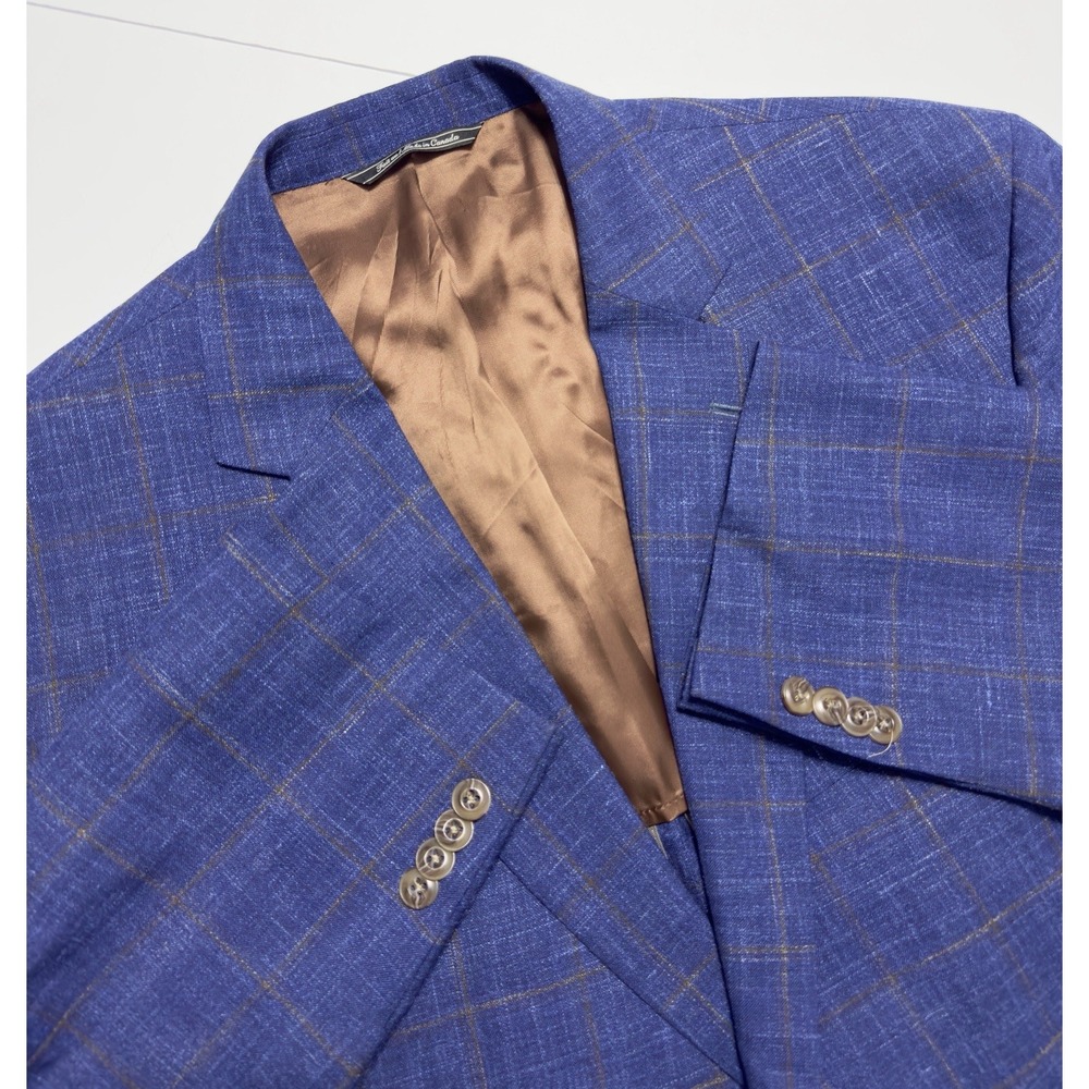 Jack Victor Loro Piana Summertime Blazer Sport Coat 44L Wool Silk Linen Blend